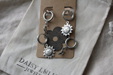 Load image into Gallery viewer, Mini Silver Sun and Moon Earrings