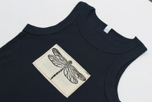 Load image into Gallery viewer, Navy Dragonfly Cropped Tank

