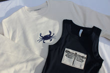 Load image into Gallery viewer, Navy Dragonfly Cropped Tank
