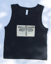 Load image into Gallery viewer, Navy Dragonfly Cropped Tank
