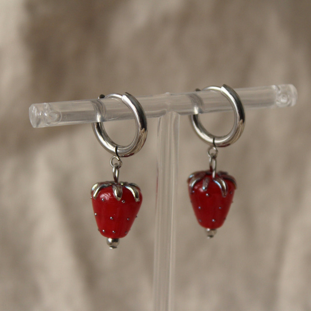 Red Strawberry Earrings